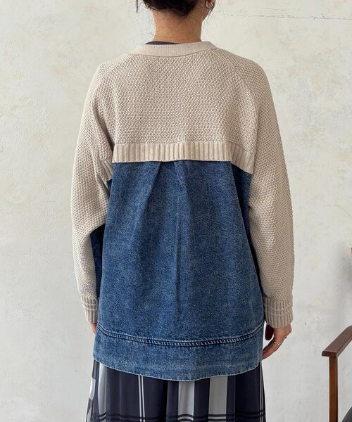 un dix cors(アンディコール)の「デニムコンビニットジップカーデ(カーディガン/ボレロ・レディース・チャコールグレー/ベージュ・FREE)」の20枚目の写真