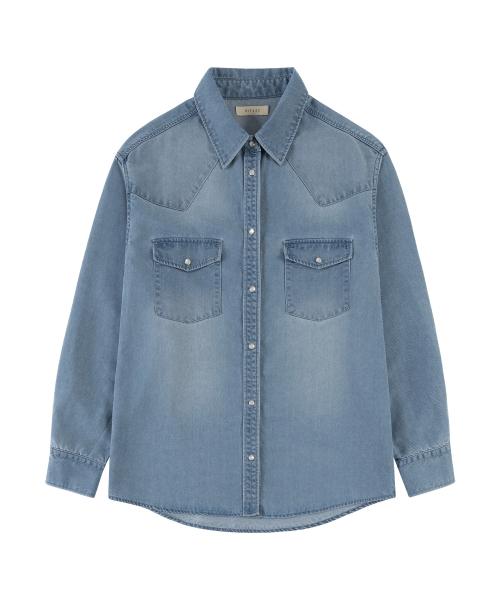 SIYAZU（シヤジュ）の「SITP5249 ウェスタンオーバーサイズデニムシャツ_Medium blue（シャツ/ブラウス・レディース・ブルー・ONE）」の4枚目の写真