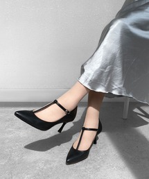 MAMIAN | ポインテッドトゥ Tストラップ パンプス (7.0cmヒール)(パンプス)