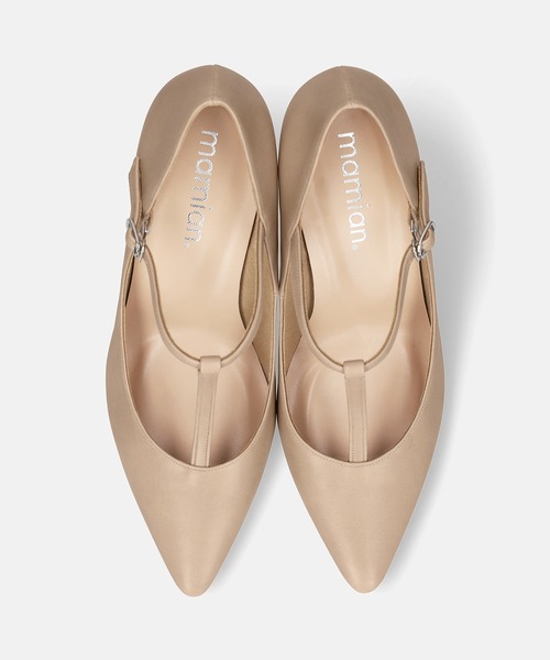 MAMIAN(マミアン)の「ポインテッドトゥ Tストラップ パンプス (7.0cmヒール)(パンプス・レディース・ベージュ/ブラック・23.5cm/24.0cm/24.5cm/22.0cm/22.5cm/23.0cm)」の6枚目の写真