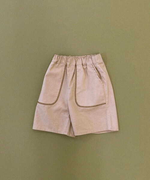 aBity select（アビティセレクト）の「【aBity select./アビティセレクト】配色ステッチハーフパンツ（その他パンツ・キッズ・ピンク/ブルーグレー/ベージュ/チャコールグレー・100/90/120/110/130）」の16枚目の写真