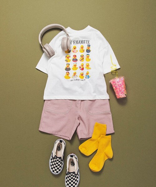 aBity select（アビティセレクト）の「【aBity select./アビティセレクト】配色ステッチハーフパンツ（その他パンツ・キッズ・ピンク/ブルーグレー/ベージュ/チャコールグレー・100/90/120/110/130）」の13枚目の写真