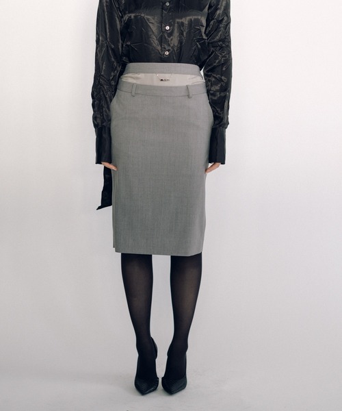 KEISUKEYOSHIDA（ケイスケヨシダ）の「Midi Skirt（スカート・レディース・グレー/ブラック・M/S）」の9枚目の写真