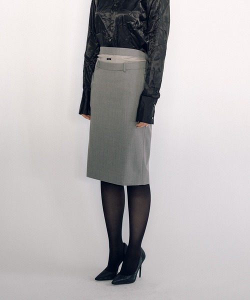 KEISUKEYOSHIDA（ケイスケヨシダ）の「Midi Skirt（スカート・レディース・グレー/ブラック・M/S）」の11枚目の写真