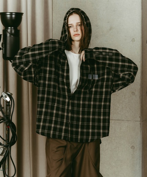 Knuth Marf（クヌースマーフ）の「hooded over shirts(unisex)（シャツ/ブラウス・レディース・ブラウン系その他・FREE）」の4枚目の写真