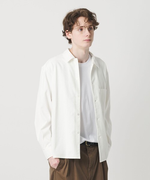 BEAUTY&YOUTH UNITED ARROWS（ビューティーアンドユースユナイテッドアローズ）の「TC リネン キャンプカラー グランデ シャツ GRANDE型（シャツ/ブラウス・メンズ・ベージュ/ホワイト・S/M/L/XL）」の2枚目の写真