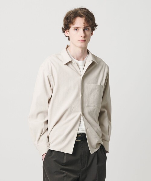 BEAUTY&YOUTH UNITED ARROWS（ビューティーアンドユースユナイテッドアローズ）の「TC リネン キャンプカラー グランデ シャツ GRANDE型（シャツ/ブラウス・メンズ・ベージュ/ホワイト・S/M/L/XL）」の3枚目の写真