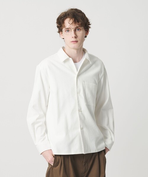 BEAUTY&YOUTH UNITED ARROWS（ビューティーアンドユースユナイテッドアローズ）の「TC リネン キャンプカラー グランデ シャツ GRANDE型（シャツ/ブラウス・メンズ・ベージュ/ホワイト・S/M/L/XL）」の7枚目の写真