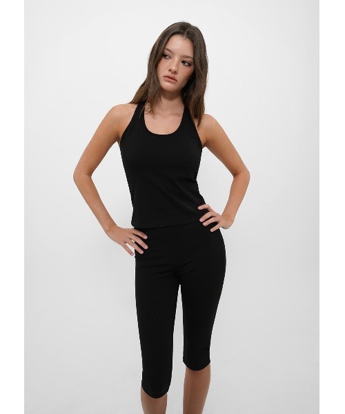 BLACKUP（ブラックアップ）の「[B-BASIC] ベーシックコットンホルターネックノースリーブ（カップ付き）（タンクトップ・レディース・ブラウン/ホワイト/ブラック・MEDIUM/SMALL）」の20枚目の写真