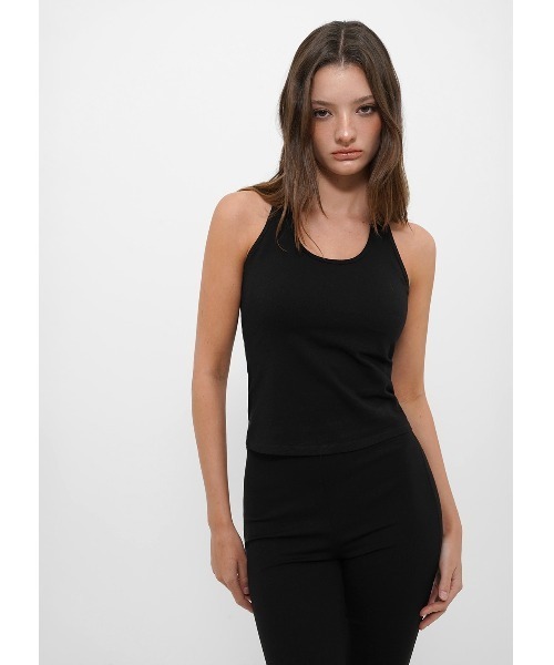 BLACKUP（ブラックアップ）の「[B-BASIC] ベーシックコットンホルターネックノースリーブ（カップ付き）（タンクトップ・レディース・ブラウン/ホワイト/ブラック・MEDIUM/SMALL）」の11枚目の写真