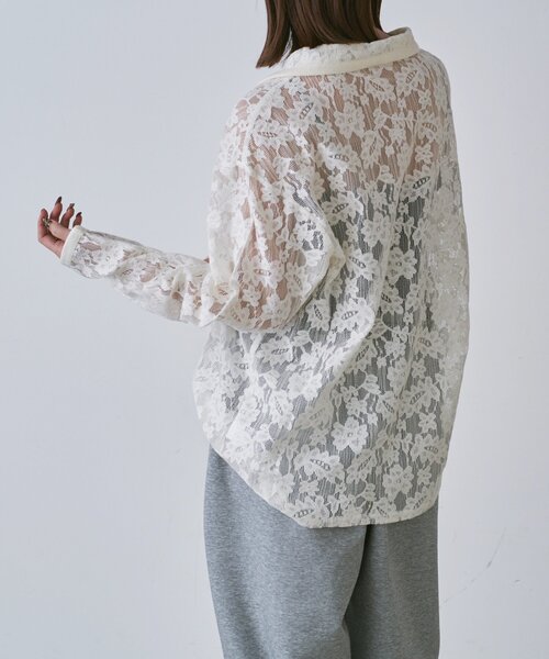 goocy（グーシー）の「メッシュレースシャツ（シャツ/ブラウス・レディース・ブラック/アイボリー・FREE）」の12枚目の写真