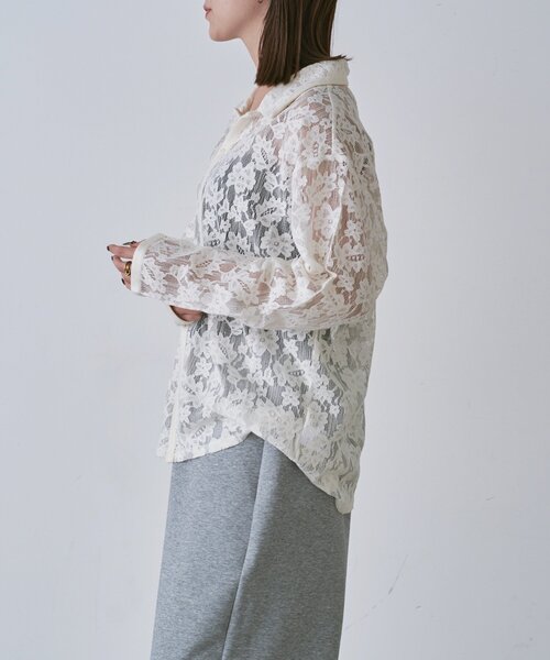 goocy（グーシー）の「メッシュレースシャツ（シャツ/ブラウス・レディース・ブラック/アイボリー・FREE）」の20枚目の写真