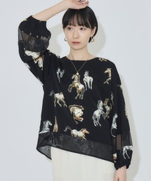 Paradise Picnic | シアーホース柄ブラウス(シャツ/ブラウス)