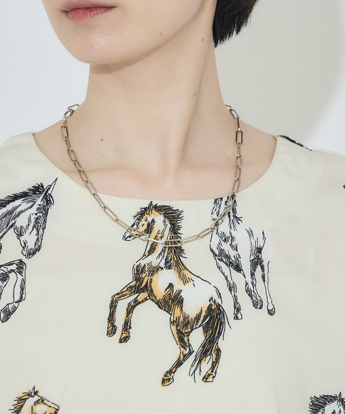 Paradise Picnic（パラダイスピクニック）の「シアーホース柄ブラウス（シャツ/ブラウス・レディース・アイボリー/ブラック・FREE）」の21枚目の写真