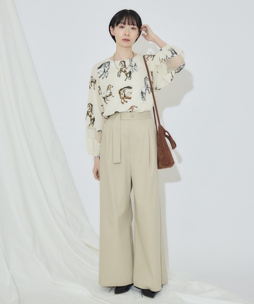 Paradise Picnic（パラダイスピクニック）の「シアーホース柄ブラウス（シャツ/ブラウス・レディース・アイボリー/ブラック・FREE）」の17枚目の写真