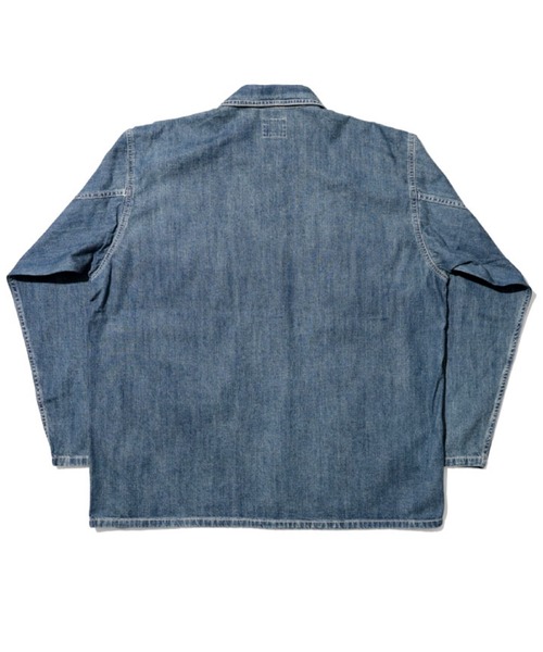 HOUSTON(ヒューストン)の「HOUSTON ヒューストン USA COTTON DENIM PULLOVER SHIRT USAコットン デニム プルオーバーシャツ(シャツ/ブラウス・メンズ・ワンウォッシュ/ライトインディゴブルー/インディゴブルー・M/XL/L)」の5枚目の写真
