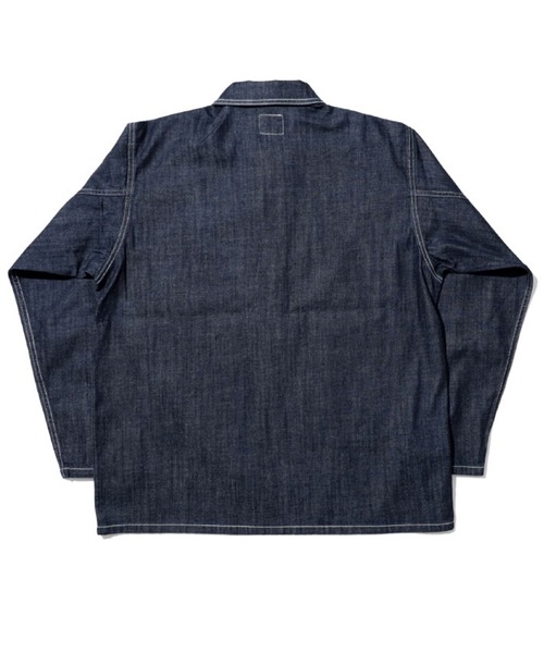 HOUSTON(ヒューストン)の「HOUSTON ヒューストン USA COTTON DENIM PULLOVER SHIRT USAコットン デニム プルオーバーシャツ(シャツ/ブラウス・メンズ・ワンウォッシュ/ライトインディゴブルー/インディゴブルー・M/XL/L)」の9枚目の写真
