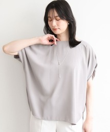 ストレッチパール調タックブラウス/UVカット/接触冷感/洗濯機で洗える/WEB限定サイズあり