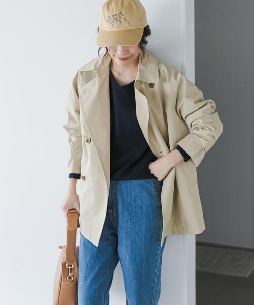 URBAN RESEARCH DOORS（アーバンリサーチドアーズ）の「撥水ショートトレンチ | トレンチコート/ショートコート/春アウター/ライトアウター/はっ水/通勤（トレンチコート・レディース・ライトベージュ/ネイビー・FREE）」の7枚目の写真