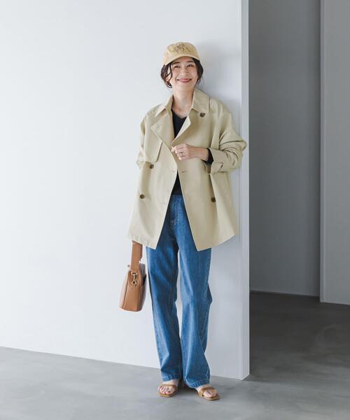 URBAN RESEARCH DOORS（アーバンリサーチドアーズ）の「撥水ショートトレンチ | トレンチコート/ショートコート/春アウター/ライトアウター/はっ水/通勤（トレンチコート・レディース・ライトベージュ/ネイビー・FREE）」の9枚目の写真