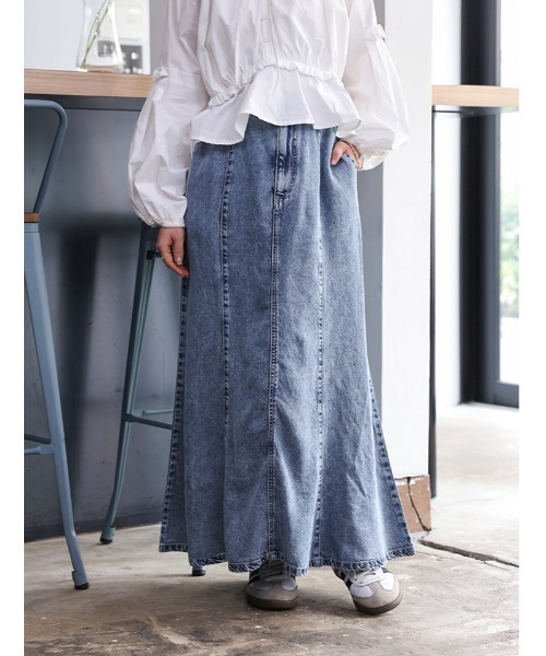 fifth（フィフス）の「デニムフレアマーメイドスカート（スカート・レディース・ブラック/ブルー・M）」の2枚目の写真