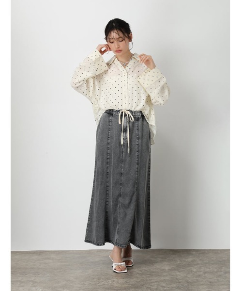 fifth（フィフス）の「デニムフレアマーメイドスカート（スカート・レディース・ブラック/ブルー・M）」の18枚目の写真