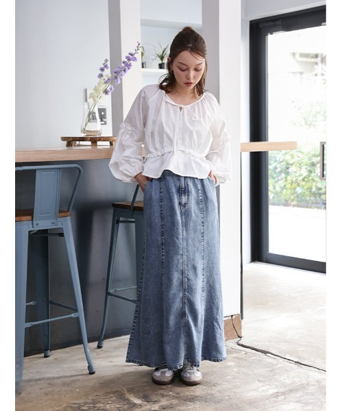 fifth（フィフス）の「デニムフレアマーメイドスカート（スカート・レディース・ブラック/ブルー・M）」の14枚目の写真