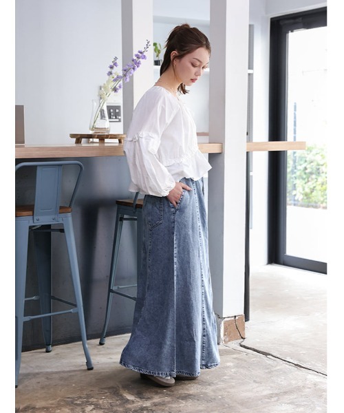 fifth（フィフス）の「デニムフレアマーメイドスカート（スカート・レディース・ブラック/ブルー・M）」の12枚目の写真