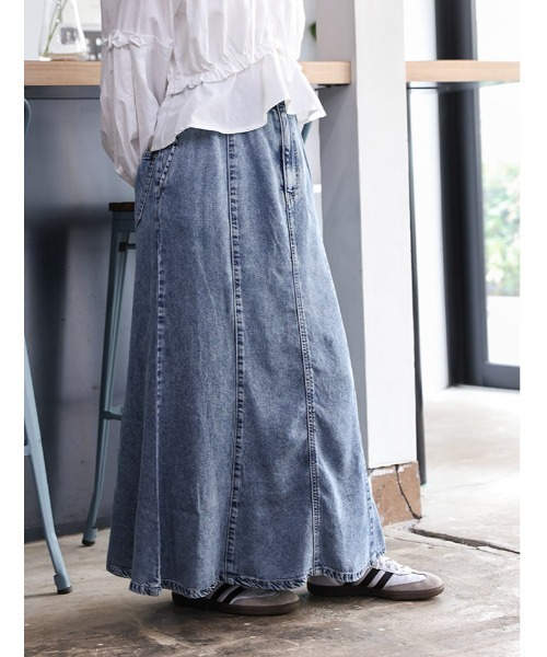 fifth（フィフス）の「デニムフレアマーメイドスカート（スカート・レディース・ブラック/ブルー・M）」の16枚目の写真