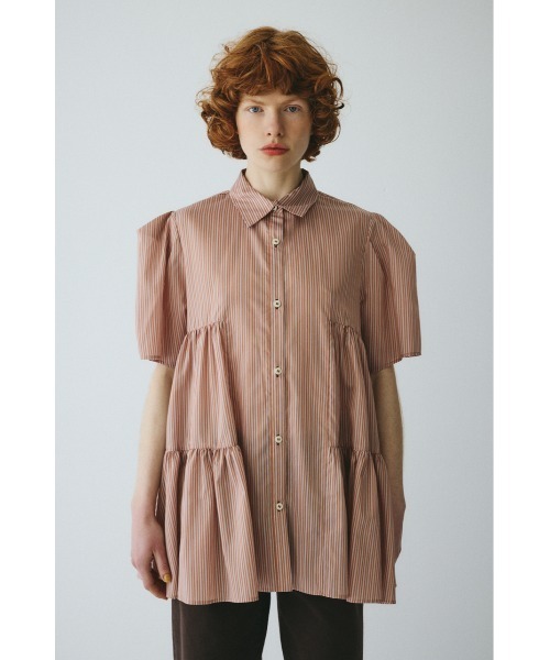 美品✨ 25SS HeRIN.CYE サイドギャザーAラインブラウス ティアード セール】Side gather A line shirt サイドギャザーAラインシャツ
