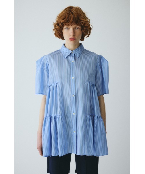 HeRIN.CYE(ヘリンドットサイ)の「Side gather A line shirt サイドギャザーAラインシャツ(シャツ/ブラウス・レディース・レッド系その他/ベージュ系その他/ブルー系その他・FREE)」の2枚目の写真