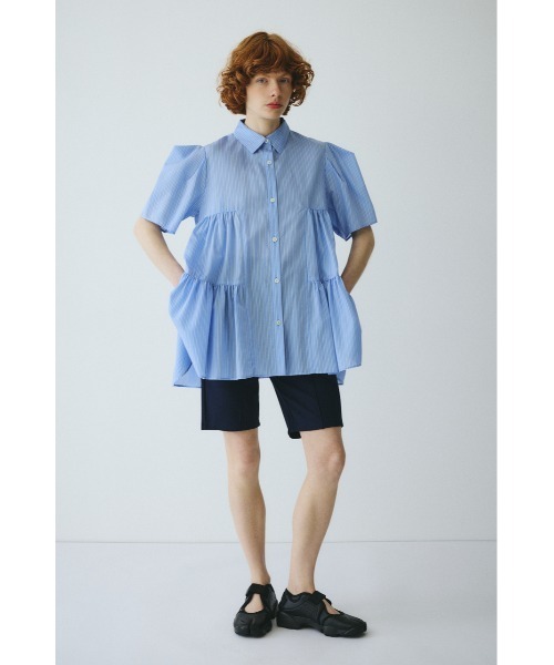 HeRIN.CYE(ヘリンドットサイ)の「Side gather A line shirt サイドギャザーAラインシャツ(シャツ/ブラウス・レディース・レッド系その他/ベージュ系その他/ブルー系その他・FREE)」の8枚目の写真