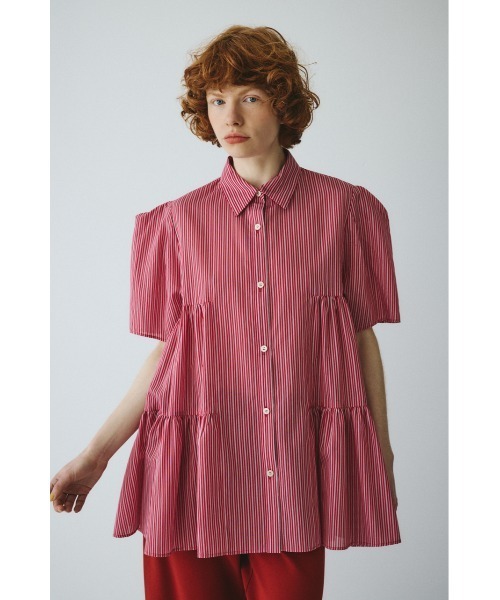 HeRIN.CYE(ヘリンドットサイ)の「Side gather A line shirt サイドギャザーAラインシャツ(シャツ/ブラウス・レディース・レッド系その他/ベージュ系その他/ブルー系その他・FREE)」の12枚目の写真
