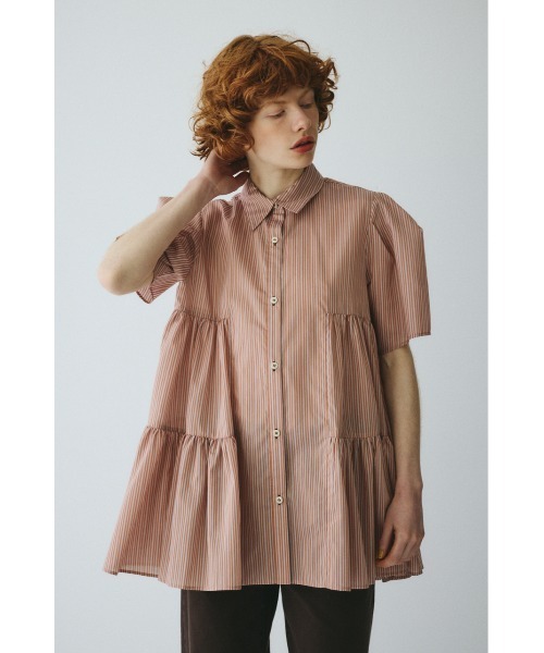 HeRIN.CYE(ヘリンドットサイ)の「Side gather A line shirt サイドギャザーAラインシャツ(シャツ/ブラウス・レディース・レッド系その他/ベージュ系その他/ブルー系その他・FREE)」の4枚目の写真