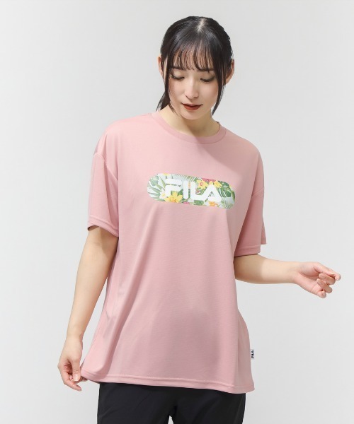FILA（フィラ）の「フィラ FILA  ショートスリーブティーシャツ（Tシャツ/カットソー・レディース・スモークピンク/ブラック/ネイビー・S/M/L/XL）」の3枚目の写真