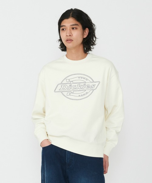 Dickies(ディッキーズ)の「Dickies/ディッキーズ フレンチ テリー 長袖 ロゴスウェット/ブランドロゴ(スウェット・メンズ・ホワイト/ブラック・MEDIUM/LARGE/X-LARGE)」の1枚目の写真
