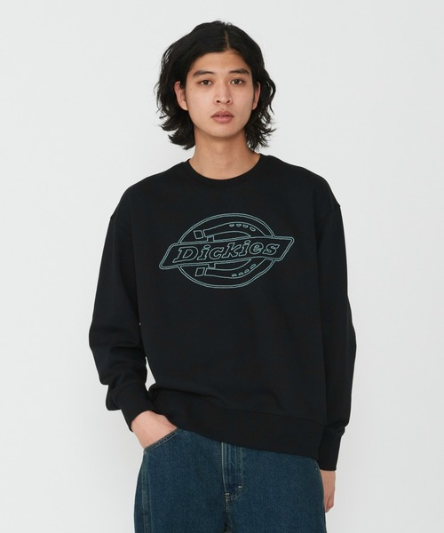 Dickies(ディッキーズ)の「Dickies/ディッキーズ フレンチ テリー 長袖 ロゴスウェット/ブランドロゴ(スウェット・メンズ・ホワイト/ブラック・MEDIUM/LARGE/X-LARGE)」の2枚目の写真