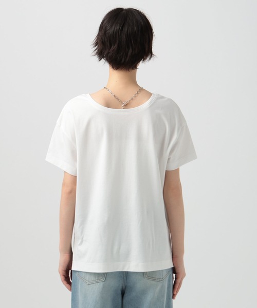 BAYFLOW（ベイフロー）の「[V・Uネックで着られる]シルケット2WAY半袖Tシャツ（Tシャツ/カットソー・レディース・オフホワイト/モカ/ブラック・LARGE/SMALL/MEDIUM）」の13枚目の写真