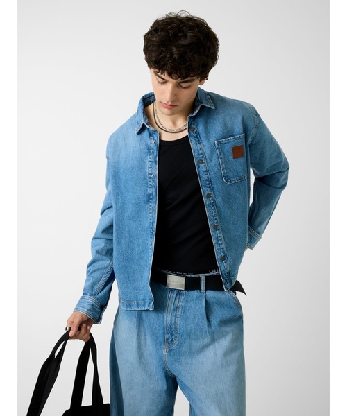 GUESS JEANS Oversize Crop Shirt シャツ デニムシャツ | GUESS(ゲス
