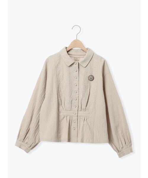 Samansa Mos2（サマンサ モスモス）の「【Cross×Staff】ブローチ付シャツジャケット（ノーカラージャケット・レディース・チャコールグレー/ベージュ/モカ・F）」の19枚目の写真