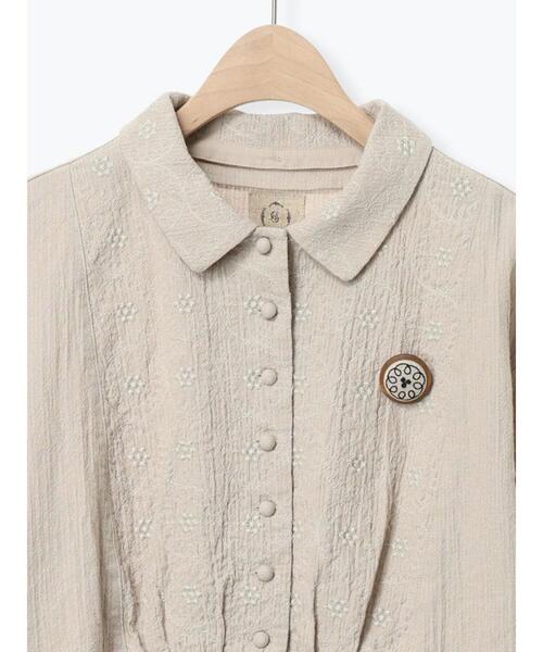 Samansa Mos2（サマンサ モスモス）の「【Cross×Staff】ブローチ付シャツジャケット（ノーカラージャケット・レディース・チャコールグレー/ベージュ/モカ・F）」の21枚目の写真