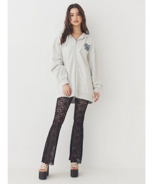 EVRIS(エヴリス)の「【ウエストゴム・2サイズ】レースフレアパンツ(その他パンツ・レディース・ブラウン/ブラック・MEDIUM/SMALL)」の3枚目の写真