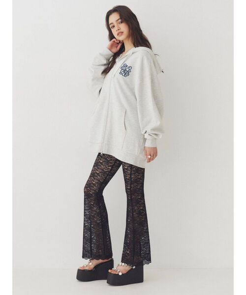 EVRIS(エヴリス)の「【ウエストゴム・2サイズ】レースフレアパンツ(その他パンツ・レディース・ブラウン/ブラック・MEDIUM/SMALL)」の5枚目の写真