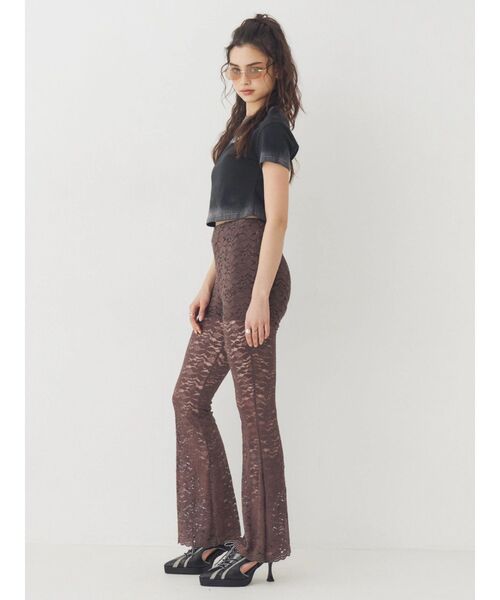 EVRIS(エヴリス)の「【ウエストゴム・2サイズ】レースフレアパンツ(その他パンツ・レディース・ブラウン/ブラック・MEDIUM/SMALL)」の9枚目の写真