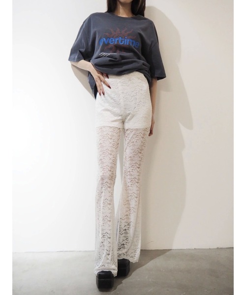 EVRIS(エヴリス)の「【ウエストゴム・2サイズ】レースフレアパンツ(その他パンツ・レディース・ブラウン/ブラック/ホワイト・MEDIUM/SMALL)」の7枚目の写真