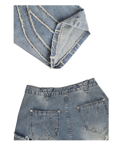 mushwear（マッシュウェア）の「フリンジカットデニムパンツ（デニムパンツ・メンズ・ブラック/ブルー・SMALL/MEDIUM/LARGE/X-LARGE）」の10枚目の写真