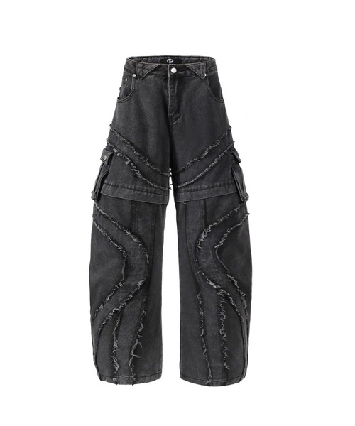 mushwear（マッシュウェア）の「フリンジカットデニムパンツ（デニムパンツ・メンズ・ブラック/ブルー・SMALL/MEDIUM/LARGE/X-LARGE）」の9枚目の写真