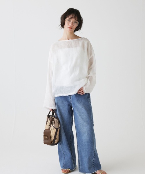 BABYLONE(バビロン)の「リネンボートネックブラウス(シャツ/ブラウス・レディース・ブラウン/ホワイト/ブラック・フリー)」の17枚目の写真