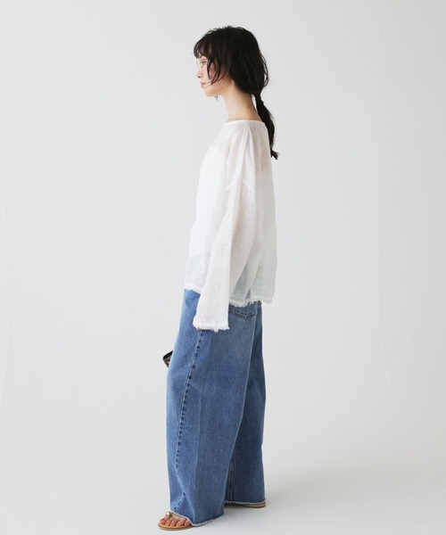 BABYLONE(バビロン)の「リネンボートネックブラウス(シャツ/ブラウス・レディース・ブラウン/ホワイト/ブラック・フリー)」の19枚目の写真