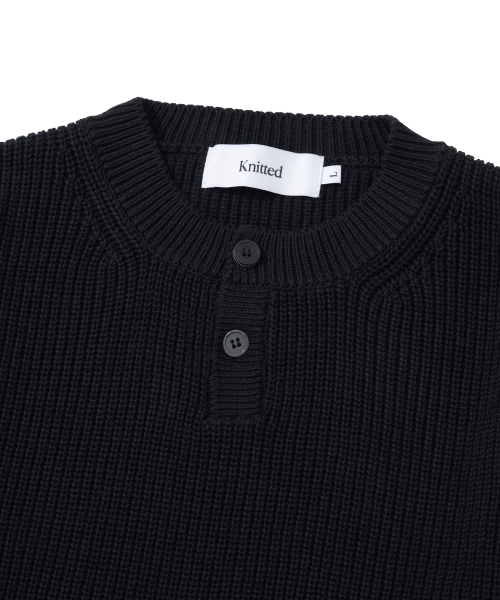 KNITTED(ニッティド)の「コットンヘンリーネックワッフルニットBLACK(ニット/セーター・レディース・その他・MEDIUM/LARGE/X-LARGE)」の16枚目の写真
